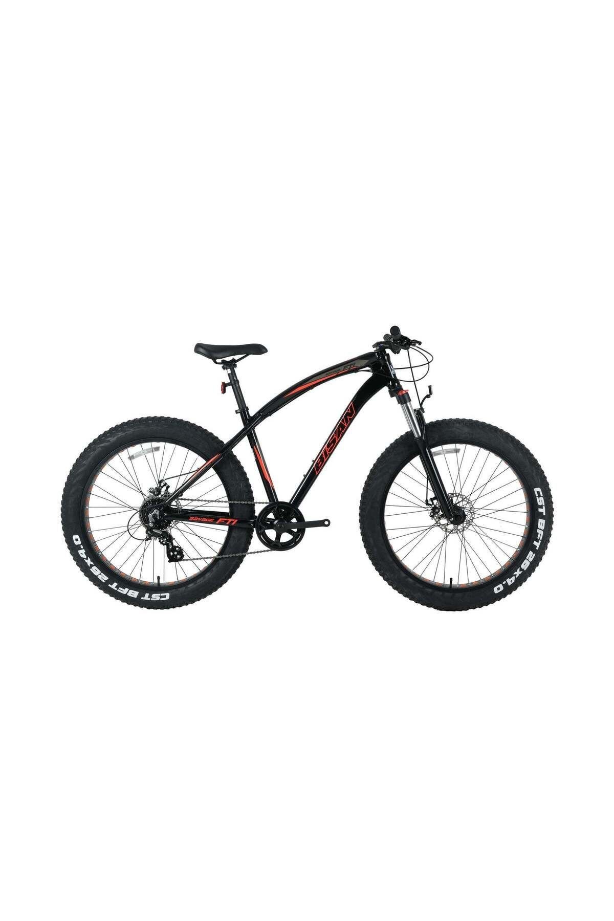 BİSAN SAVAGE FT1 FAT BİKE SİYAH KIRMIZI 26 JANT ALTUS 1X8 VİTES KADRO 18-46CM BLC