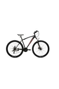 LEON Mekanik Disk fren 24'' jant 34cm kadro Mat Siyah/Kırmızı Dağ Bisikleti