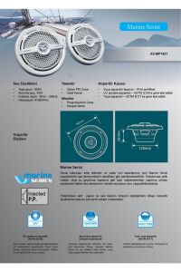 Xs-mp1621 16cm (6,5 INÇ) Marine (deniz Tipi ) 2-yollu Çift Konili 160 Watt Suya Dayanıklı Hopar
