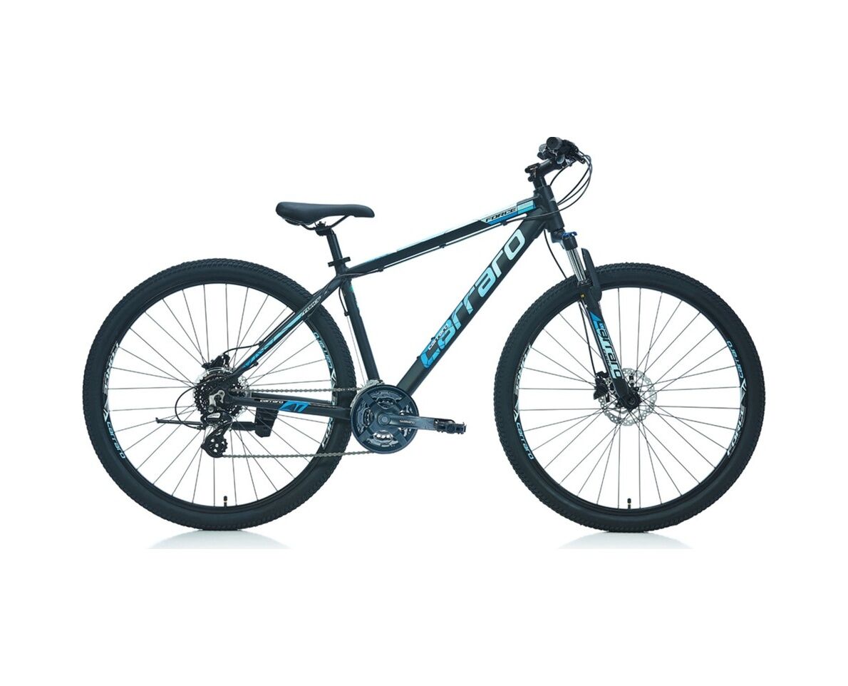 Carraro 29 Jant Force 950 Dağ Bisikleti 40 Cm Kadro 24 Vites Hidrolik Disk Fren Mat Siyah-mavi-açık Mavi-gümüş Blc Bisiklet Çok Renkli
