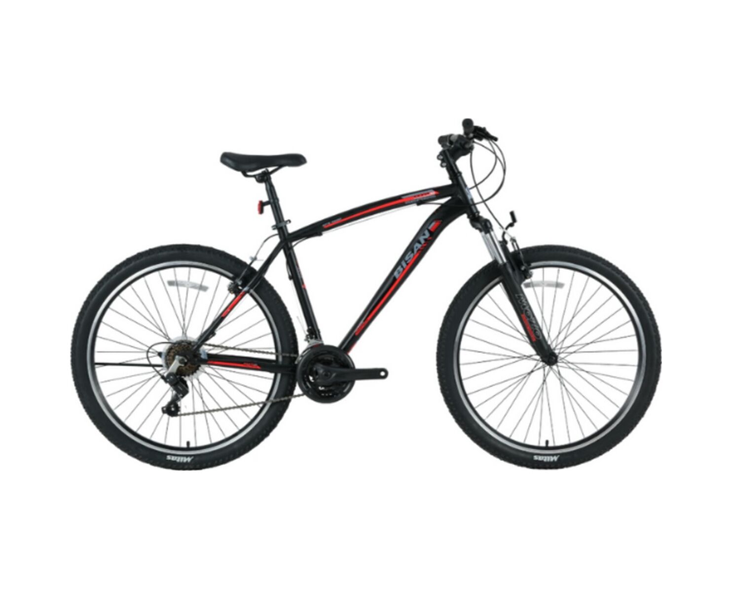 Bisan Mts 4600 Erkek Dağ Bisikleti 46 Cm Md 26 Jant 21 Vites Mat Siyah Kırmızı Standart
