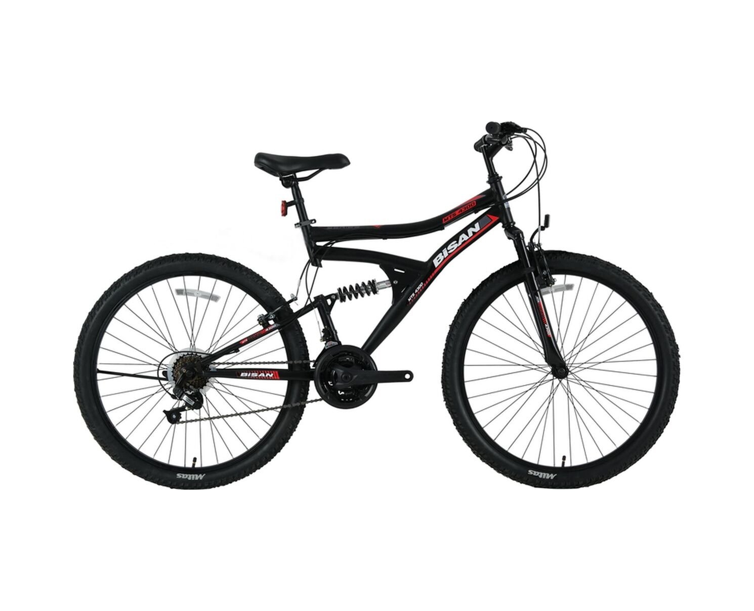 Mts 4300 24 Jant 21 Vites Dağ Bisikleti Mat Siyah-kırmızı Standart