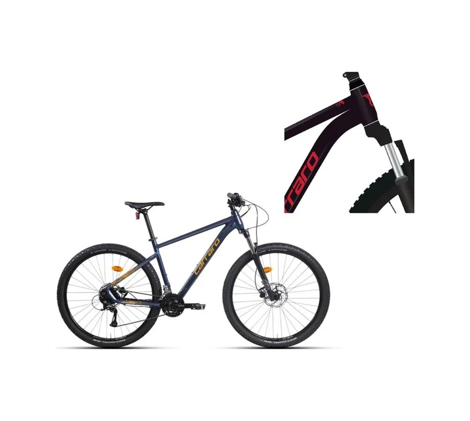 Crx 924 Erkek Dağ Bisikleti 520h Hd 29 Jant 24 Vites Karanlık Mor Kırmızı Standart