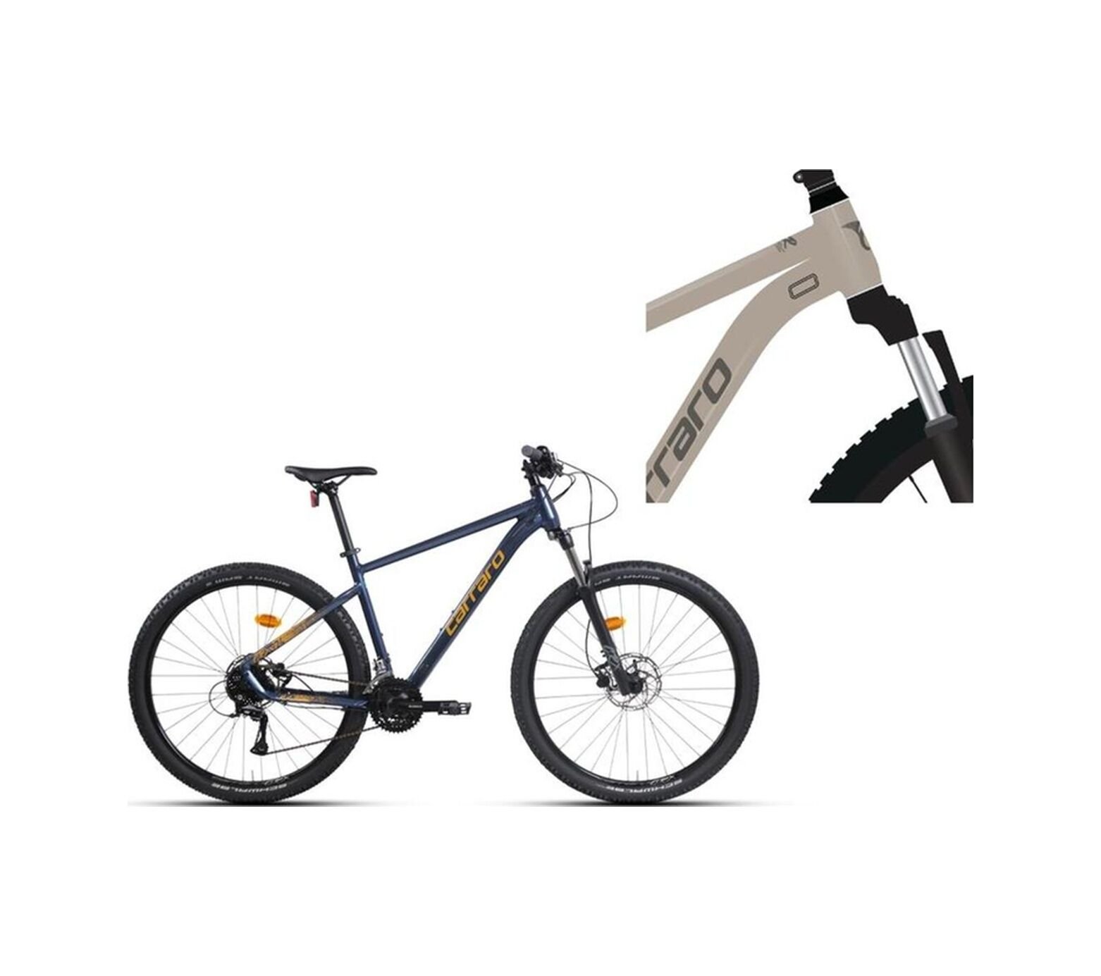 Crx 924 Erkek Dağ Bisikleti 520h Hd 29 Jant 24 Vites Parıltılı Lacivert Bronz Standart