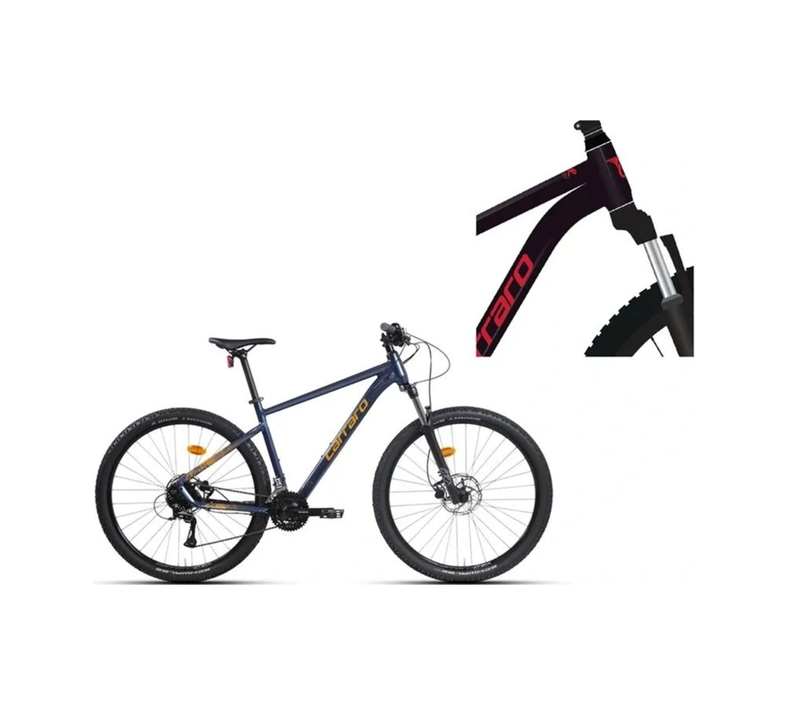 Crx 924 Erkek Dağ Bisikleti 440h Hd 29 Jant 24 Vites Karanlık Mor Kırmızı Standart