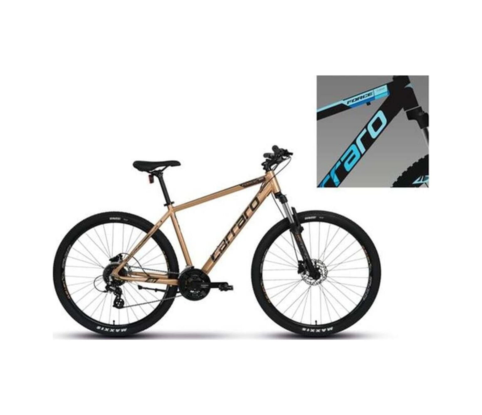 Force 950 Erkek Dağ Bisikleti 400h Hd 29 Jant 24 Vites Mat Siyah Mavi Açık Mavi Gümüş Standart