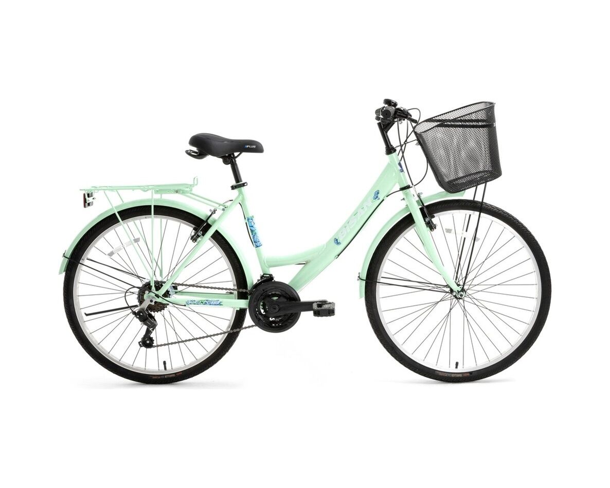 Bisan Lotus Mint Yeşil 26 Jant Sepetli Kadın Şehir Bisikleti 21 Vites Blc Çok Renkli