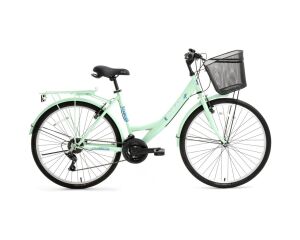 Bisan Lotus Mint Yeşil 26 Jant Sepetli Kadın Şehir Bisikleti 21 Vites Blc Çok Renkli