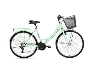 Bisan Lotus Mint Yeşil 26 Jant Sepetli Kadın Şehir Bisikleti 21 Vites Blc Çok Renkli
