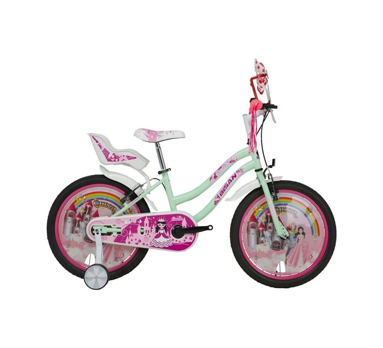 Bisan Queen Kız Çocuk Bisikleti 30cm V 20 Mint Yeşil