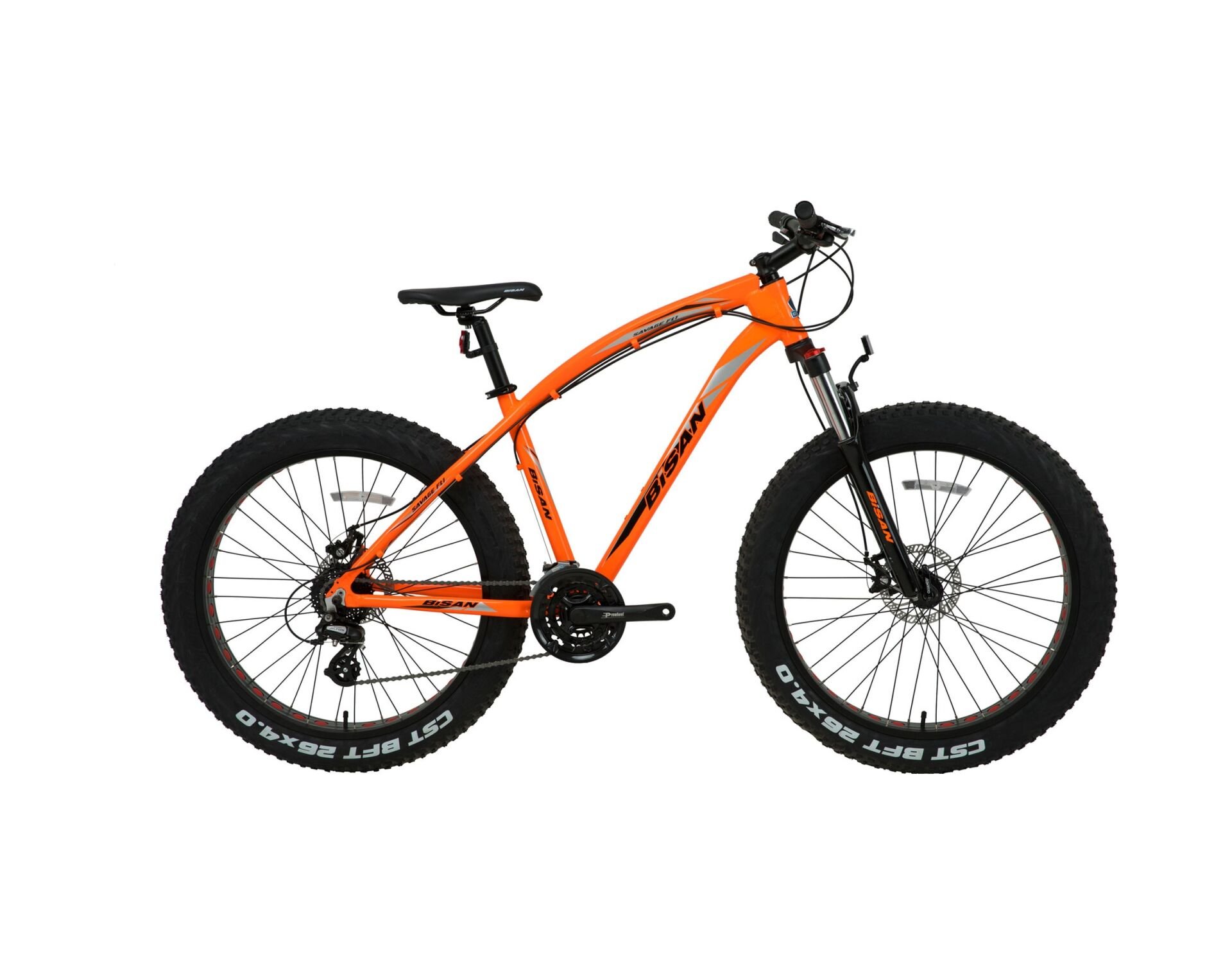 Bisan Savage FT1 Altus Fat Bike 26'' Jant 43 CM 8 Vites Dağ Bisikleti Siyah - Turuncu