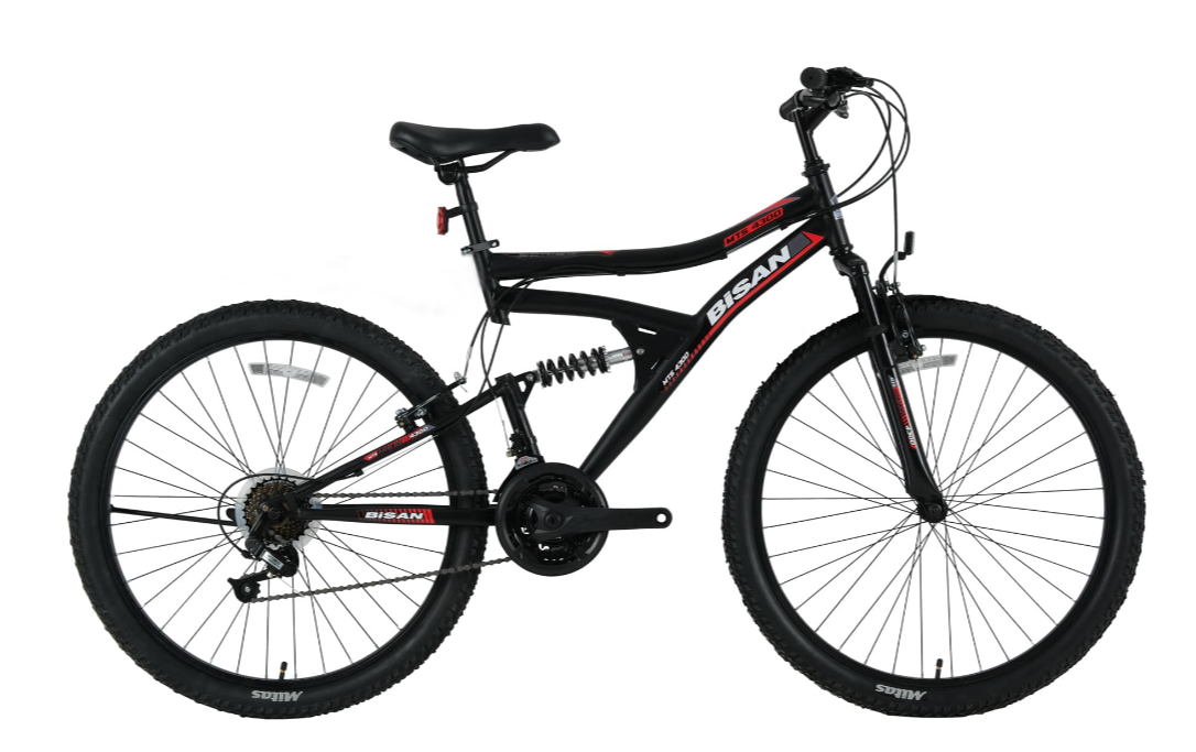 Bisan Mts 4300 Dağ Bisikleti 40cm V 24 Jant 21vites Siyah Kırmızı Kırmızı - Siyah